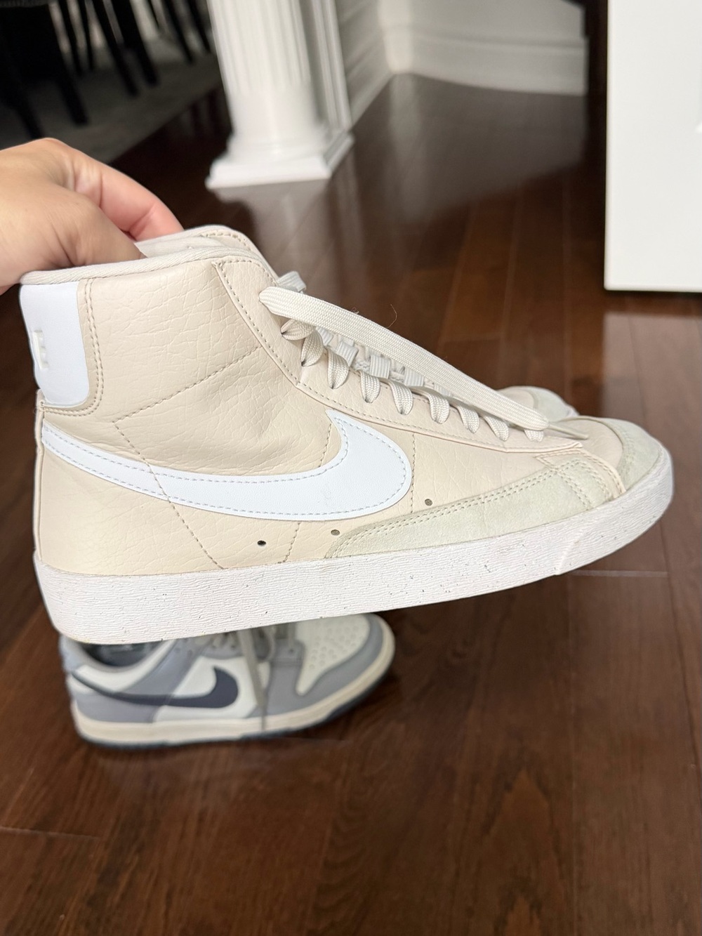 Nike Blazer Mid High Top Sneakers - Cream/White